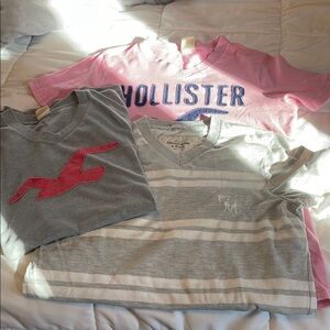 Hollister teen boys  Pink and Gray Tees Trio lot. Vintage Perfect shape !